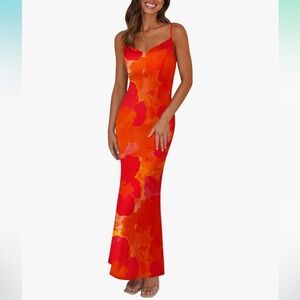 Vibrant summer Maxi bodycon Dress spaghetti strap/off the shoulder